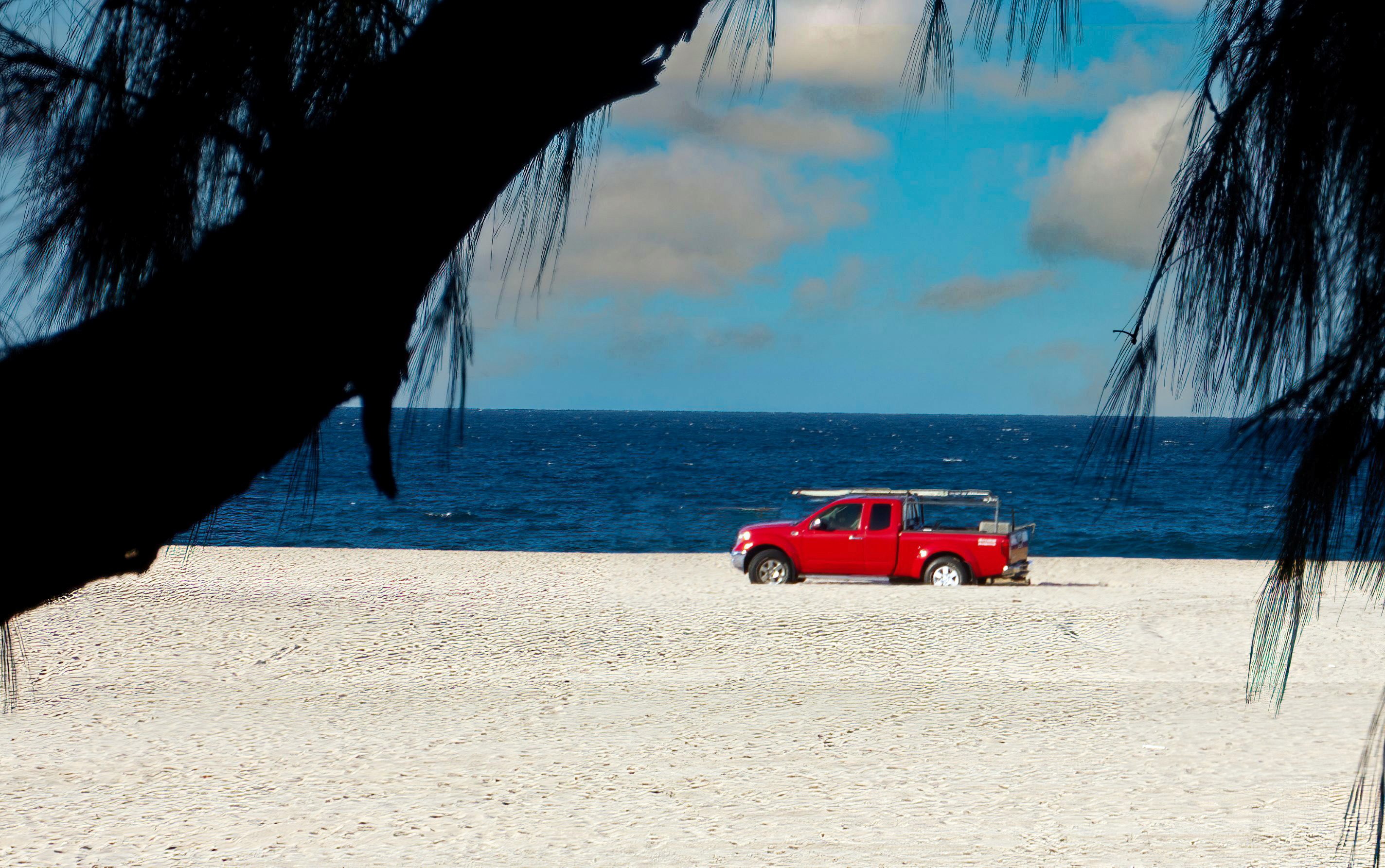 Red Truck on the Beach by Kirk Gulledge